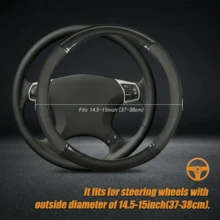 Universal Carbon Fiber Leather 3D Anti-Slip Steering Wheel Cover, Minimalist And Fashionable Car Accessory - Multicolor - View 5