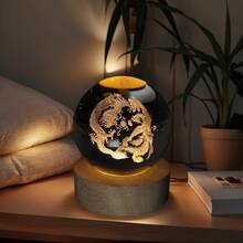 3D Laser Engraved Elephant Crystal Sphere Ornament With Wooden Base, Auto Multi-Color Glow Crystal Globe Table Decor, Wildlife Animal Keepsake Gift For Home Bedroom Desk Display, USB Powered, No Batteries Needed, Not Waterproof - Multicolor - View 21
