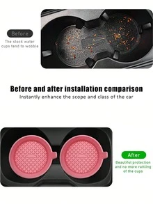 2pcs 1pc Car Coasters, Silicone Car Coasters / Coasters - Universal Non-Slip Recessed Car Interior Accessories - Car Cup Holder Insert Coasters - Style a - View 8