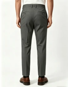 Men's Straight-Leg Dress Pants - Grey - View 2
