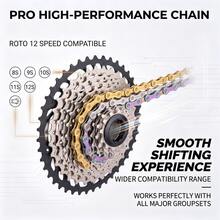8/9/10/11/12 Speed Bicycle Chain, Ultra-Lightweight Full Hollow And Semi-Hollow Design, Gold And Silver Colors, Lightweight, Velocidade Bicycle Chain, MTB & Road Bike Parts, Chain - Multicolor - View 3