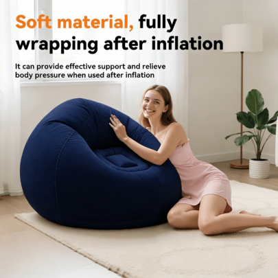 1pc Inflatable Slouchy Sofa Chair, Foldable And Portable, Soft And Comfortable Bean Bag Sofa, Suitable For Indoor/Outdoor Use