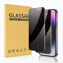 Shockproof Phone Screen Protector Film 2pcs Privacy Screen Protector, Scratch-Resistant Tempered Glass Full Coverage Screen Protector, Suitable For IPhone 17 16 15 14 13 12 11 Pro Max XR X XS Max Plus, Anti-Fingerprint Mother's Day Gift - Black - View 27