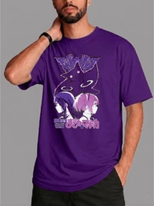 Anime Manga Madoka Magica Fantasy Magic Geek T-Shirt Unisex Male Female 100% Cotton Premium Top Streetwear Launch Immediate Shipping Various Colors!! Plus Size - 紫色 - 查看 2