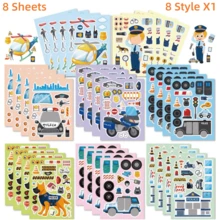8/16/24/32pcs Kids Face Stickers, 8 Different Cartoon Ocean Animal Patterns, Suitable For Children's Birthday Party Gifts And Craft Activities - Multicolor - View 13