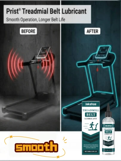jakehoe 跑步机润滑剂 - 硅油皮带润滑剂，减少摩擦和噪音，延长使用寿命，适用于家用跑步机维护，使用方便，持久有效，跑步机皮带润滑剂，跑步机维护，家用健身润滑剂，健身器材油，降噪，皮带保养剂，可显著降低皮带与跑台之间的噪音和摩擦。
