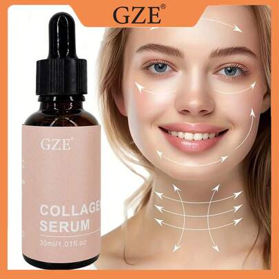 GZE 1 液体盎司/30毫升 超级保湿胶原蛋白精华液 - 紧致保湿，男女皆宜，抗衰老抗皱护肤品
