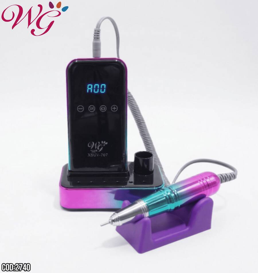 Drill Taladro Para Uñas Profesional Recargable Tornasol Touch 45000 rpm con Velocidad Regulable y Función Reversa - Verde - Ver 1