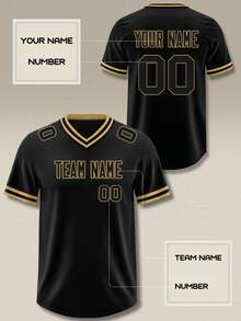Custom Men's Football Jersey: Professional Team Building Sports Top, Mesh Fabric With Personalized Company Logo & Name Printing. - Black - View 2