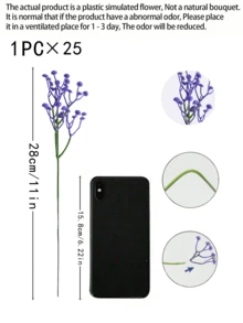 1/6/12支装 11.41英寸人造星星花，人造星星花束，秋季人造花装饰，夏季装饰，星星，婚礼装饰，婚礼花束，婚礼背景装饰，家居装饰，卧室和客厅装饰 - 紫色 - 查看 12