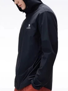CAMEL CROWN 女士防晒夏季防紫外线开衫夹克速干冰丝凉爽皮革服装 - 幻影黑 - 查看 2