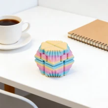 1个2026 3D打印无限魔方，色彩缤纷的创意减压可折叠益智魔方，送给男孩、女孩、家人、派对、生日、男朋友、女朋友的理想礼物 - 彩色 - 查看 4