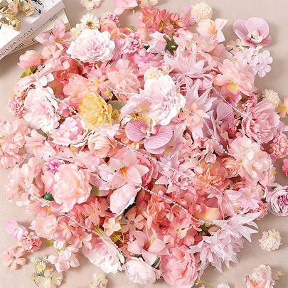 Bộ 100 bông hoa hồng nhân tạo màu hồng, thích hợp để trang trí bánh kem, tiệc cưới, trang trí nhà cửa, làm phụ kiện hoa đội đầu thủ công, vòng hoa cài tóc, kẹp tóc, trang trí váy.