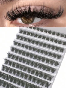 120pcs 0.07D 8-16mm Mink Eyelash Extensions Kit, Thick & Dense Single Lashes For DIY Eyelash Grafting At Home - C - View 2