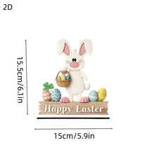 1pc 2D Flat Easter Bunny Welcome Sign - Wooden Door Hanger With "Welcome" Text, Pink Accents And Bunny Ears, Suitable For Holiday Home Decor, 2D Flat - 1PC - View 7
