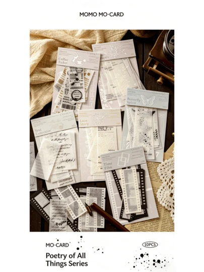 6 قطع/مجموعة ملصقات شريطية طويلة ثلاثية الأبعاد من الرغوة والورق بطراز رجعي، باقة فراشات، دانتيل، فيلم، عناصر نصية، 10 قطع مواد زخرفية للألبومات الفنية