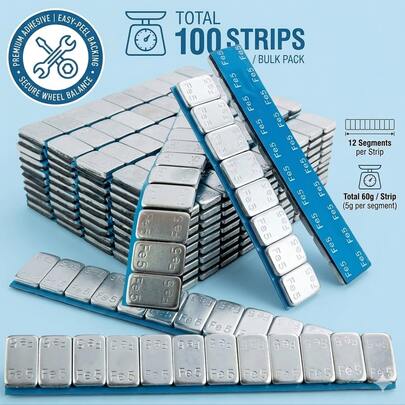 100 Adhesive Lead Free 60G Strips Stick On Wheel Balance Weights Cars Motorbike