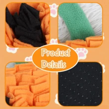 BJAYPET 南瓜形宠物嗅闻垫，适用于狗、猫、兔子的气味垫，慢食益智玩具，宠物用品 - 彩色 - 查看 7
