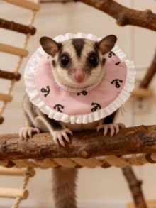 Adjustable Rehabilitation Collar For Small Pets, Rabbit,Rabbit Stuff,Rabbit Supplies, Small Pet Supplies,Protective Collar For Sugar Gliders, Puppy Care,Guinea Pigs, And Rabbits. Gentle Rehabilitation Collar, Pet Collar, Head Cap, Anti-Bite, Anti-Licking, And Anti-Escape, Skin-Friendly And Comfortable. - MultiWarna - View 10