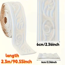 1 rouleau de 6 cm x 27,5 m de bande de plinthe auto-adhésive, moulure de cadre de porte, plinthe murale, plinthe imperméable pour la protection des murs et la décoration de la maison - A - Voir 4