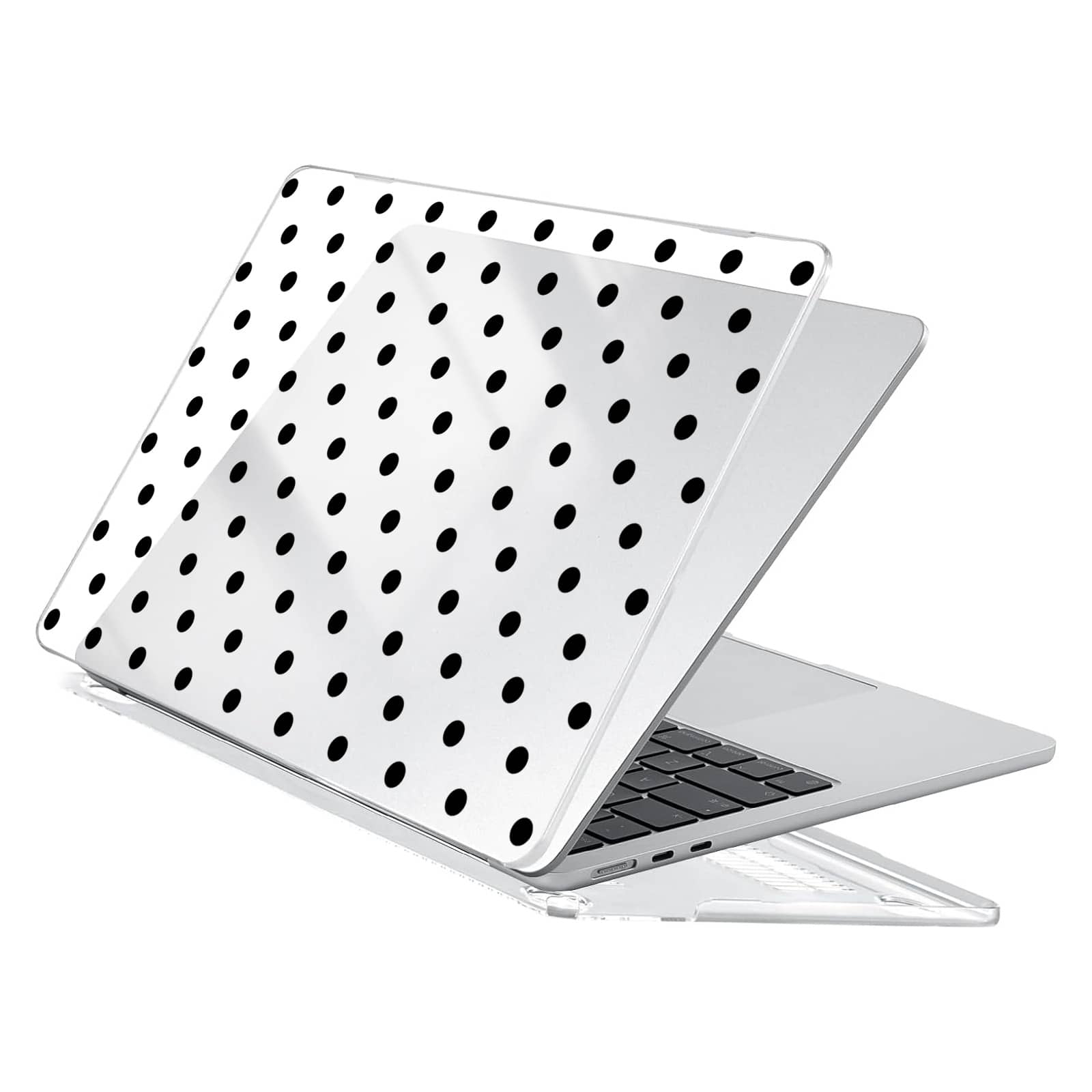 Transparent Polka Dot Pattern Protective Case For MacBook, Durable Plastic Hard Shell Cover For MacBook Air And Pro - Clear - View 1