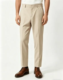 Men's Straight-Leg Dress Pants - 米色 - 查看 1