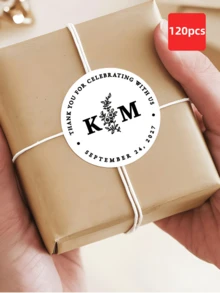 1-120Pcs Custom Wedding Stickers: Featuring Personalized Designs And Round Custom Labels, These Stickers Allow You To Freely Edit Next To Your Liking. Boasting Waterproof And Oil-Resistant Properties, They Are Available In A Variety Of Sizes. - Multicolor - View 32