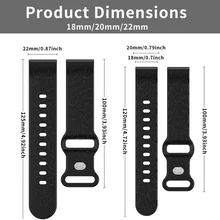 Dây đeo đồng hồ silicon mềm mại in họa tiết da báo, thoáng khí, thay thế cho đồng hồ thông minh 18mm 20mm 22mm. - màu đen - Xem 2