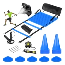 50 Piezas Conos de Entrenamiento de Fútbol – 3 Colores: Azul, Naranja, Mixto - Azul - Ver 1