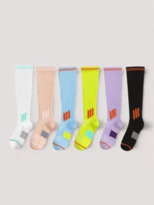 1/6 đôi tất thể thao mỏng, nén cao đến đầu gối, thích hợp cho yoga, tập thể dục và thể thao, mùa xuân/hè. - Nhiều màu - Xem 17