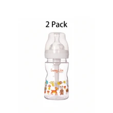 1 pieza/2 piezas/3 piezas Biberones de cristal Tritan transparentes, 180ml, diseño antivaho de agarre fácil, tetina de silicona, resistente al calor y a prueba de fugas, diámetro de 5cm, Body de botella transparente, adecuado para alimentación de bebés e infantes - Multicolor - Ver 10