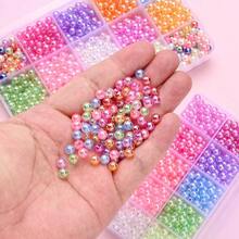 6mm Colorful Beads For Crafting, 24-Grid Colorful Pearl Bracelet Making Kit, Small Pearls With Holes For DIY Necklace And Earring - Multicolor - View 5