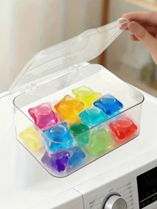 Laundry Detergent Pod Storage Box, Detergent/Washing Powder Container, Flip-Top Design, Suitable For Laundry Detergent Pods, Dishwasher Tablets, Etc. - Multicolor - View 7