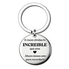 1 chiếc, Móc khóa mang thông điệp truyền cảm hứng từ Tây Ban Nha, Quà tặng cho con trai, con gái, phụ nữ, nam giới, Quà sinh nhật - Bạc - Xem 5