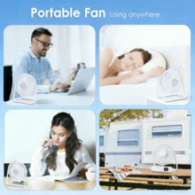 DREO Fan For Bedroom, 12 Inches, 70ft Powerful Airflow, 25db Quiet Table Air Circulator Fans For Whole Room, 120° Adjustable Tilt, 3 Speeds, Desktop Fan For Home, Office, Kitchen - Trắng - Xem 6