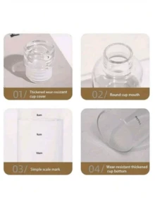 1 chiếc cốc nhựa trong suốt cao cấp có vạch chia giờ, bình nước tối giản chống rò rỉ, phù hợp cho cả nam và nữ, thích hợp cho hoạt động ngoài trời, cắm trại và các dịp khác. - Nhiều màu - Xem 12