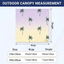 1pc Beach Sunshade Cloth [Without Poles], Outdoor Sun Shade Sail Tarp, Waterproof, Polyester, Grommeted Corners, Easy Setup, For Beach, Camping, Picnic, Patio, Backyard, Outdoor Party, Family Gatherings  Palm Trees, Tropical Plants, Green Foliage - Minimalist, Minimalist, Modern, Clean Lines Style - B - 查看 5