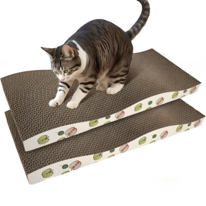 1 Set Cat Scratching Board, Indoor Cat Corrugated Paper Scratching Pad, Premium Scratch Texture Design, Double-Sided Paper Cat Scratching Board (Multiple Sizes Available)