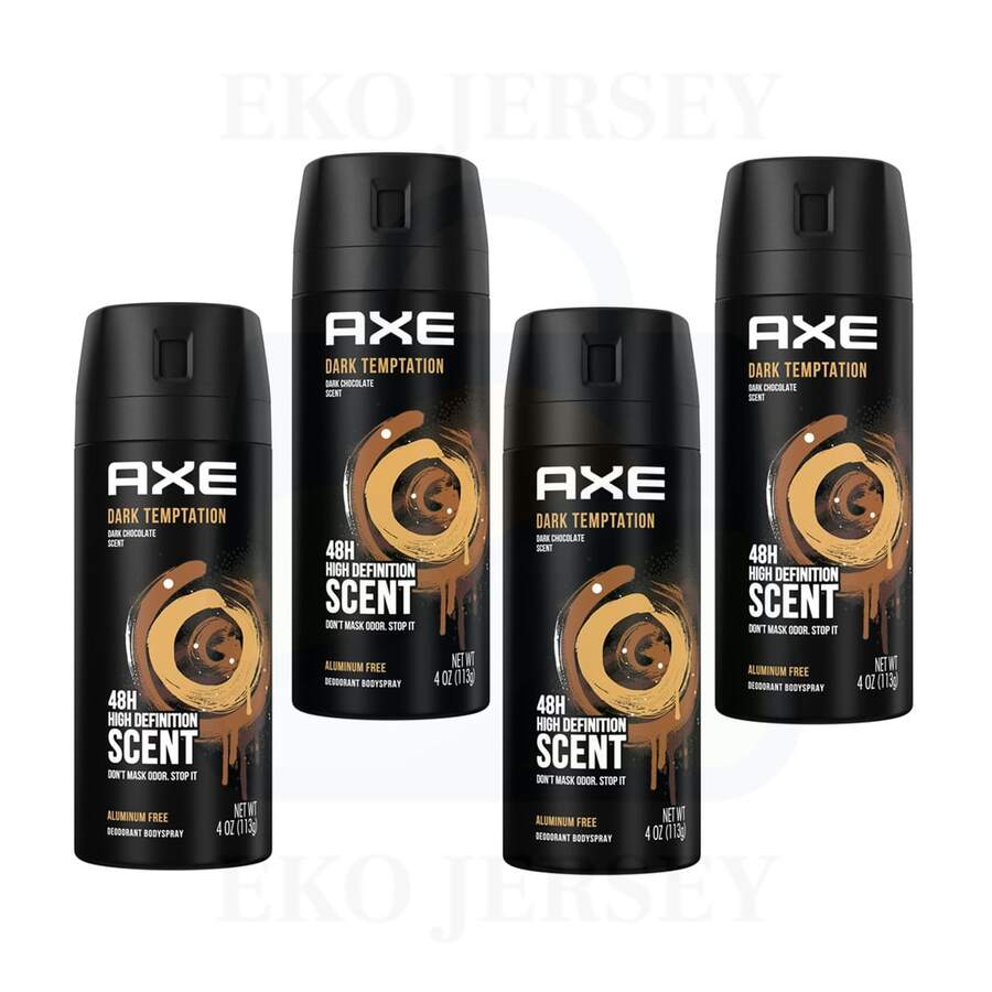 4 paquetes de Desodorante en Spray AXE Dark Temptation Chocolate Oscuro 150 ml/5.0 oz - Múltiples aromas - Ver 1