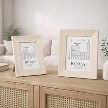 Set Of 2 Picture Frames 10x15 And 15x20 Rustic Decoration Tabletop Horizontal Vertical - 淺米色 - 查看 2