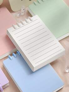 1pc Easy-To-Use Transparent Loose-Leaf Binder As Mini Notebook With Lined Grid, Perfect For School And College Note-Taking Or Back To School - Multicolor - View 5