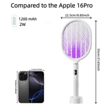 1pc Rechargeable Electric Mosquito Swatter, LED Smart Display To Monitor Power Status, Suitable For Indoor & Outdoor Use At Home, Bedroom, Kitchen, Office, Patio - Mosquito Killer, Mosquito Repellent - Multicolor - View 13