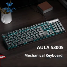 AULA 狼蛛S3005機械手感遊戲鍵盤有線輕音薄膜鍵盤辦公室鍵盤筆記型電腦/PC桌上型電腦通用 - 查看 12