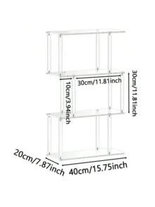 1 Bộ kệ sách hình chữ S 6 tầng hiện đại tối giản bằng acrylic trong suốt, phù hợp cho phòng khách, phòng ngủ, văn phòng, kệ trưng bày thời trang và trang nhã, dễ lắp ráp và vệ sinh. - Nhiều màu - Xem 8