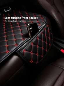 2pcs Universal Comfortable Car Seat Cushion - Suitable For All Seasons, Anti-Slip Design, Front And Backrest With Star Stitching, Comfortable, Essential For Long Road Trips - Seat Cushion + Backrest Cushion - View 8