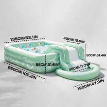 1个大型充气游泳池，适合成人和家庭使用，采用耐用PVC材质，地上充气设计，宽敞舒适，易于搭建，便携式戏水池，适用于后院、花园、露台、草坪，是夏季户外消暑、水上游戏、泳池派对、度假和节日礼物的理想之选。 - A - 查看 2