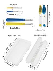 Bộ dụng cụ tháo chỉ 3/6 món, có màu vàng hoặc xanh dương, kèm nắp bảo vệ, thích hợp cho may vá, thêu thùa, sửa chữa quần áo, các dự án thủ công DIY. - Dụng cụ tháo chỉ - Xem 1