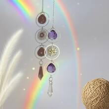1-Pack/3 Packs Artificial Crystal Pendant Suncatcher Copper Ring Planet Water Drop Combination Ornament - Gold - View 8