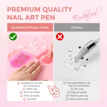 2pcs Rhinestone Picking Tool Set: 2 Rhinestone Picking Handles, Double-Ended Rhinestone Dotting Pen With 12 Upgraded Plastic Replacement Tips, Suitable For Nail Art Crafting - Pink - View 3