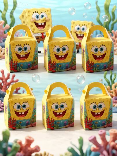 SpongeBob SquarePants Bộ hộp quà hoạt hình SquarePants (6/12 món), bao gồm các nhân vật SquarePants, Squidward, Sandy, Plankton, Mr. Krabs, được đóng gói trong túi giấy nhiều màu sắc, kiểu dáng đa dạng (6 món/bộ), quà lưu niệm, hộp quà dùng một lần, hộp quà hoạt hình SquarePants, hộp kẹo quà tặng sinh nhật bất ngờ, túi quà trang trí tiệc, hộp quà tặng ngày lễ tuyệt vời nhất dành cho bạn bè.
